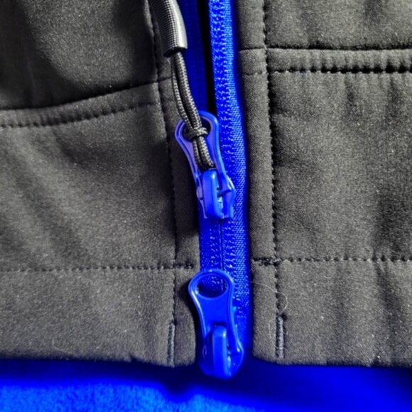 Rough Hand Men's Jacket Size L Blue Black Full Zip Wind & Water Resistant - Picture 8 of 8